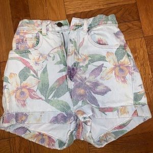 American Apparel Floral Jean Shorts